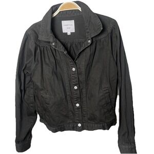 Habitual Green  Denim Jean Jacket‎ Womens Medium Puff Sleeve 100% Cotton Pockets